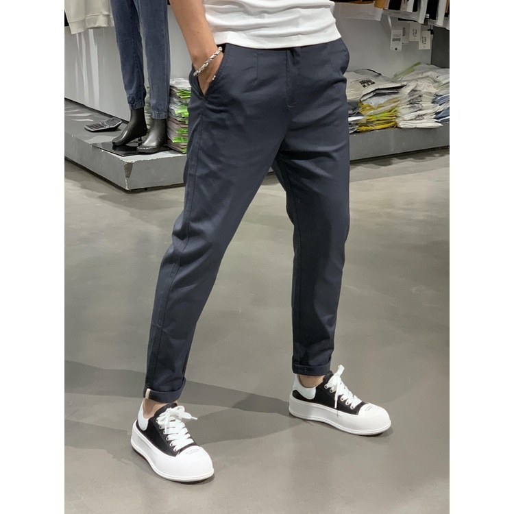 Quần Ống Xuông Kaki Nam - Khóa Kéo Lưng Chun