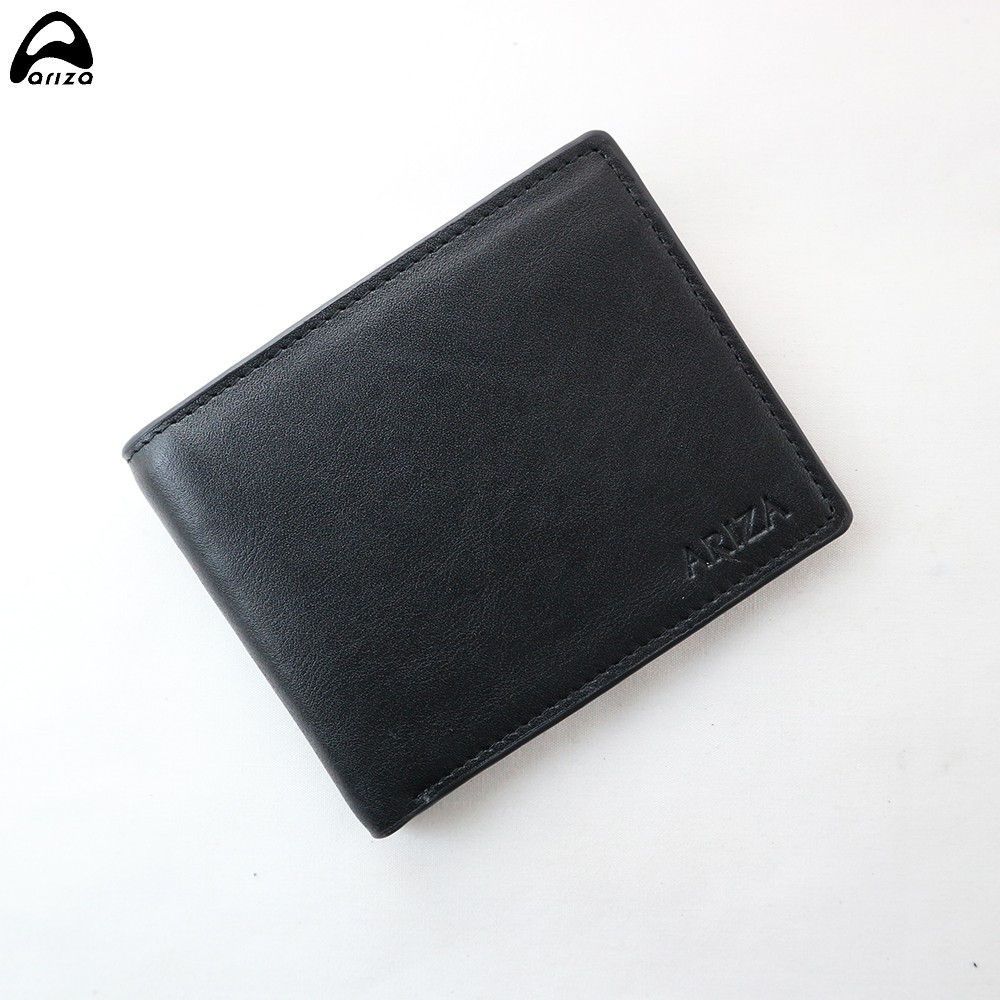 Bóp Ví Nam Ariza Da Bò Thật (100%) Sơn Cạnh Cao Cấp Kích Thước Nhỏ Gọn Ngăn Khóa Kéo Tiện Lợi (BẢO HÀNH 12 THÁNG)
