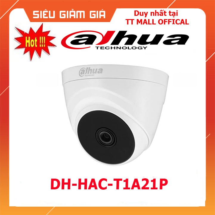 {GÍA SỐC} Camera Dome HDCVI hồng ngoại 2.0 Megapixel DAHUA DH-HAC-T1A21P- HÀNG CHÍNH HÃNG