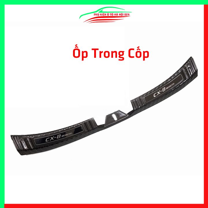 Ốp chống trầy cốp CX8, CX-8 2019-2021 cacbon sáng bóng