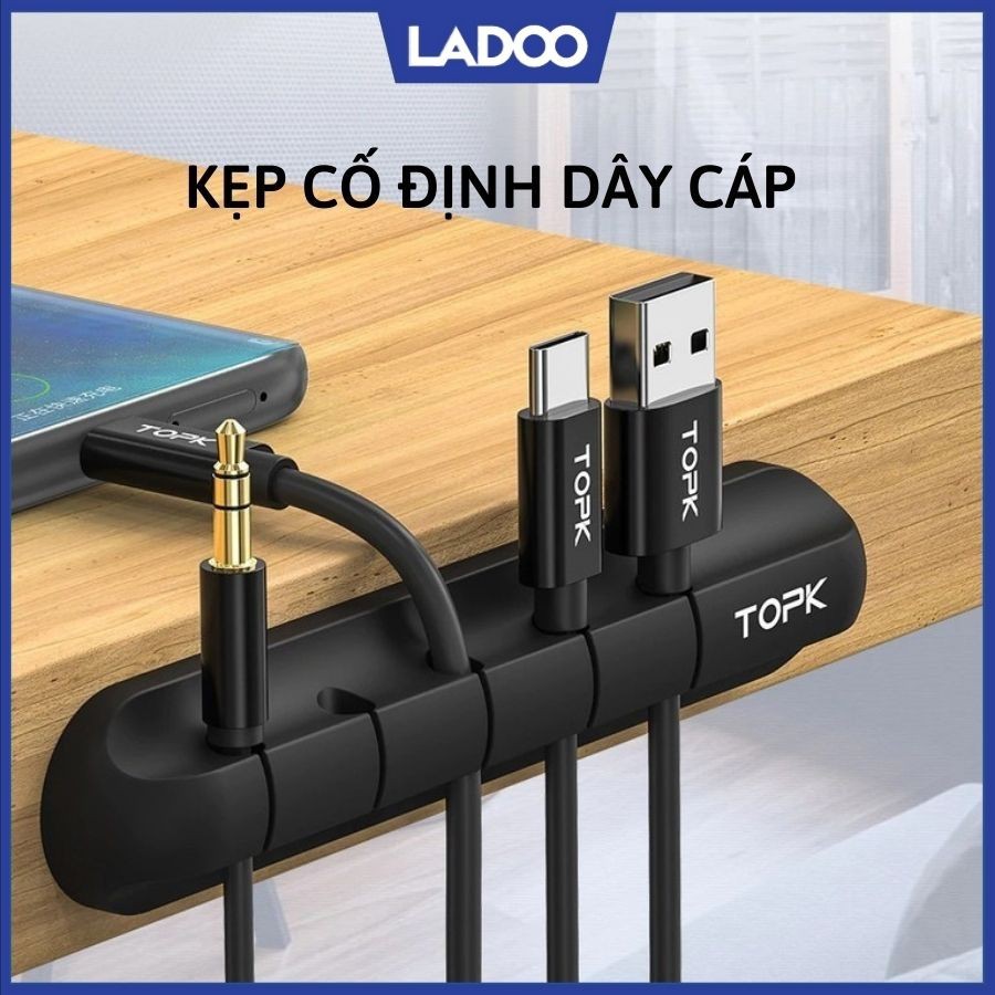 Đế cố định dây cáp sạc TOPK L16 - Cố định dây cáp, tai nghe, dây điện, dây chuột