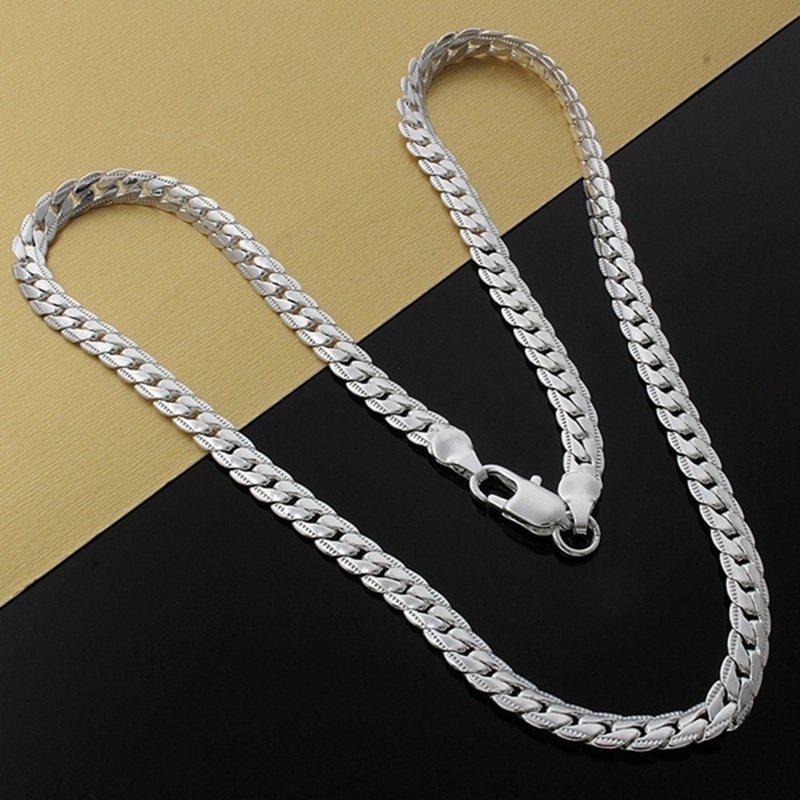 Dây chuyển bạc 925 kiểu xích rộng 5mm thời trang cho nam và nữ