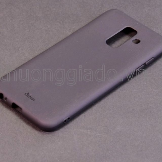 Ốp lưng Ou Case cho samsung A6 plus 2018 silicon dẻo màu (đen-xanh)