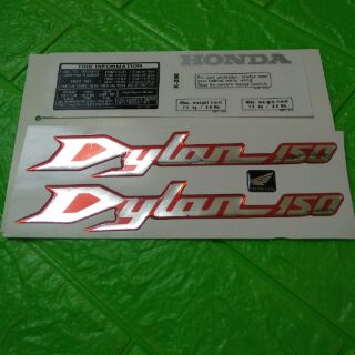 Bộ tem nổi Honda Dylan màu bạc đỏ