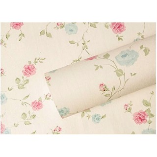 Decal giấy dán tường bông hồng trắng