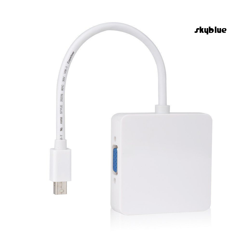 [SK]3 in1 Display Port DP Thunderbolt to DVI VGA HDMI-compatible Adapter Cable for MacBook