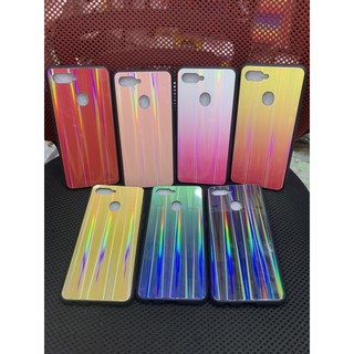 Ốp lưng oppo f9/a5s/a7/a12 viền dẻo lưng kính màu