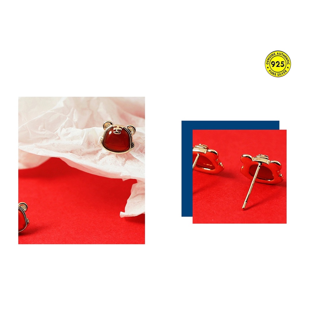 Set vòng cổ + bông tai + vòng tay mặt hình cọp nhỏ nhắn dành cho nữ đeo vào ngày lễ