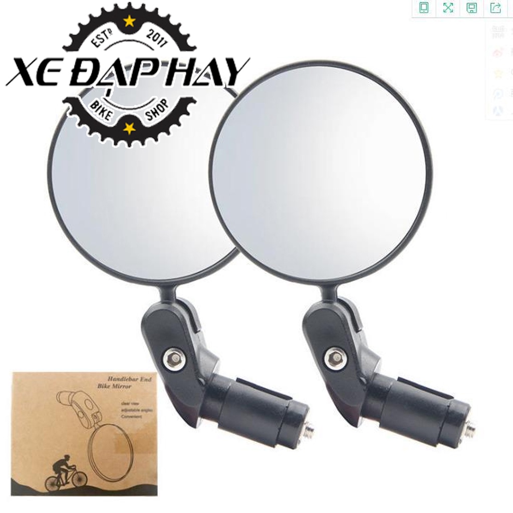 Bộ 2 Gương Lắp Xe Đạp Thể Thao Cao Cấp Xoay 360 Độ | Đế Gương Bằng Nhựa ABS Chống Va Đập | Tặng Kèm Bộ Lục Giác