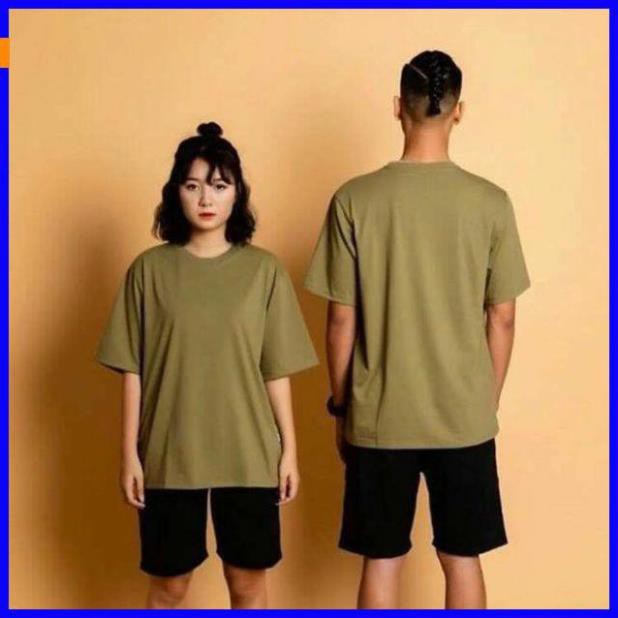 [RẺ VÔ ĐỊCH] Áo phông xanh rêu trơn form rộng tay lỡ - áo over rêu - army green tee New 👈