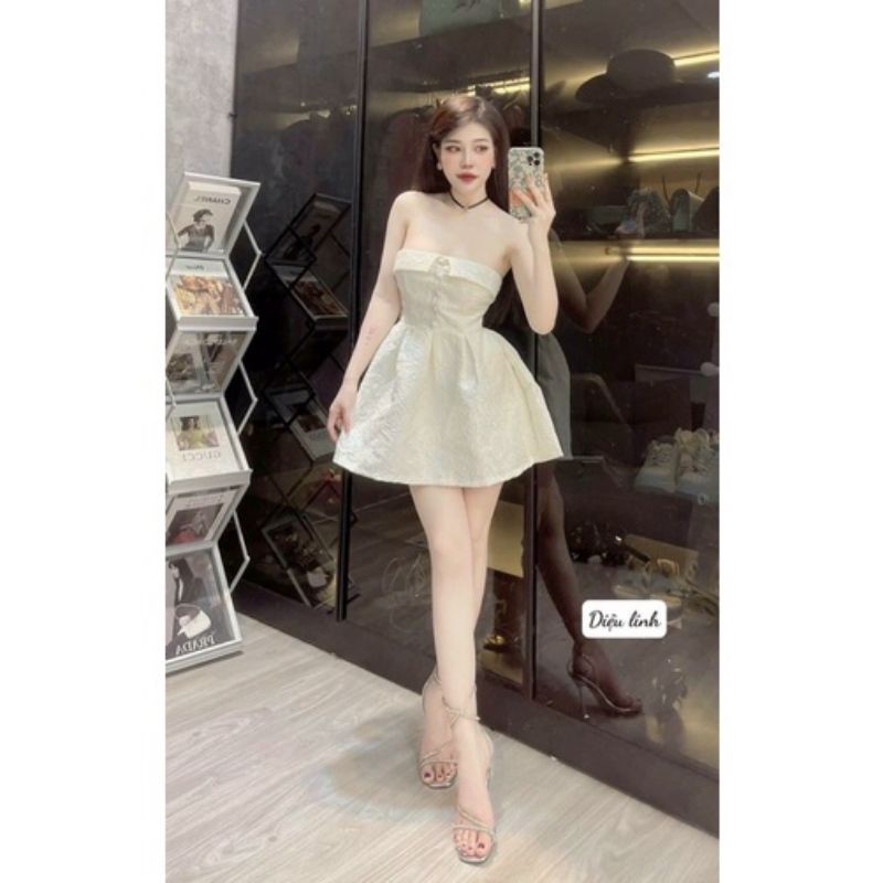 💢Váy cúp ngực gấm hoa khuy bọc ❤❤