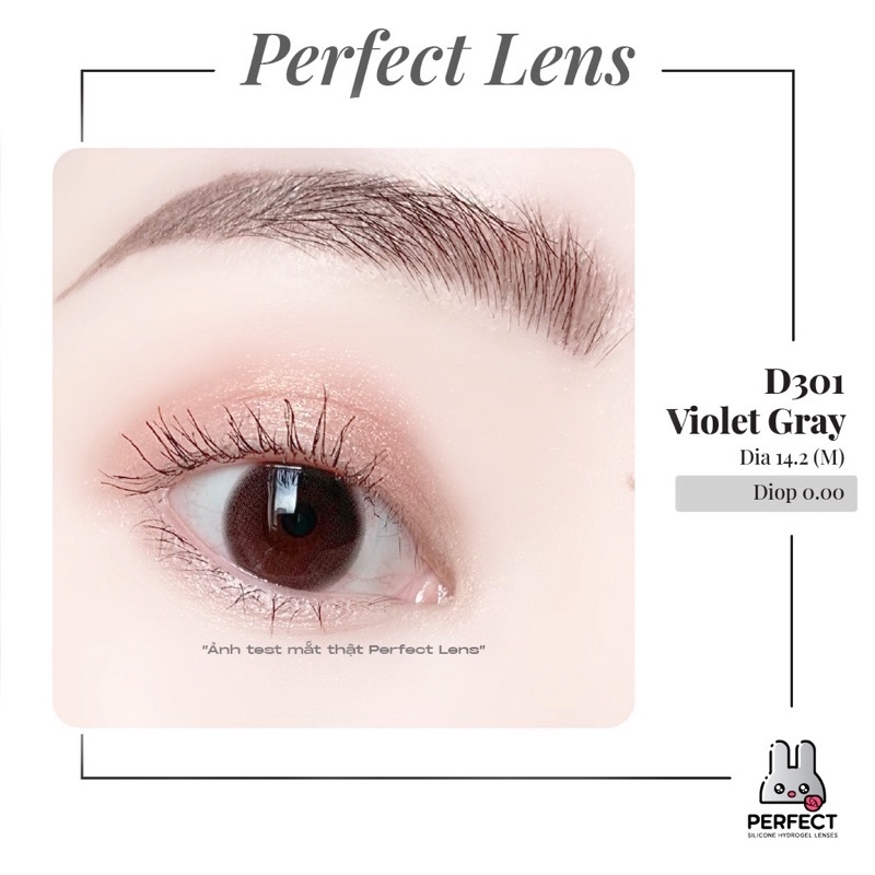 Lens ẢNH MẮT THẬT , Kính Áp Tròng Không Độ Cận , D301 Violet Gray Dia 14.2 M , Sản Phẩm Chính Hãng Giá Sale