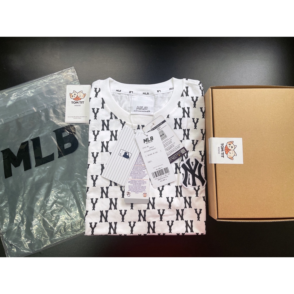 Áo Thun M.L.B Monogram Chất Cotton 100% Dáng Form Suông Năng Động