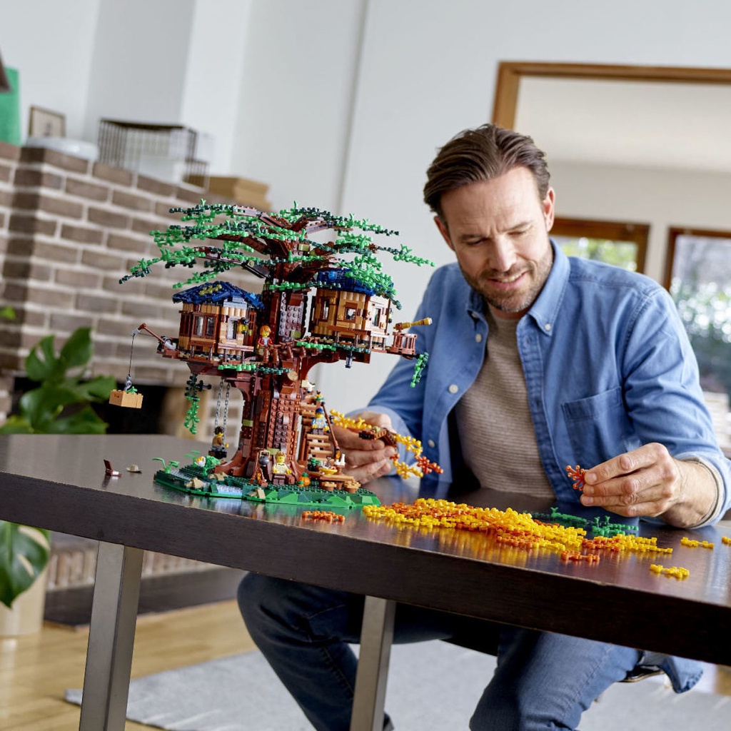 Four Seasons Tree House Building Blossom Cherry Blossom Manor Villa Forest Cabin Street View Khối xây dựng lắp ráp Đồ chơi