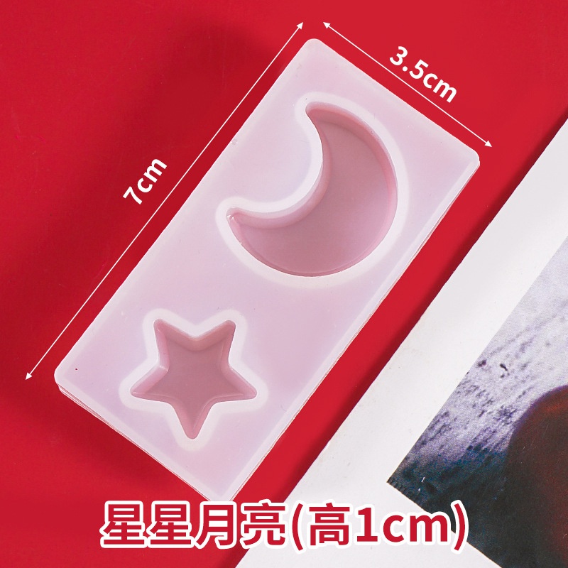 Khuôn Silicone Làm Mặt Trang Sức Nhựa Epoxy Uv Hình Mèo / Gấu / Ngôi Sao / Mặt Trăng / Trá