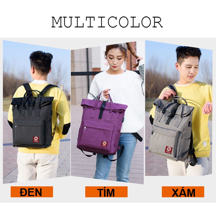 [Mã FAMALLT5 giảm 15% đơn 150K] Ba lô UNISEX có cổng sạc thời trang HARAS HR229