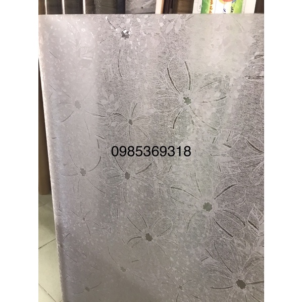 Giấy Dán Kính cửa Mờ Hoa Sữa Đá Nổi dày keo sẵn bóc dán