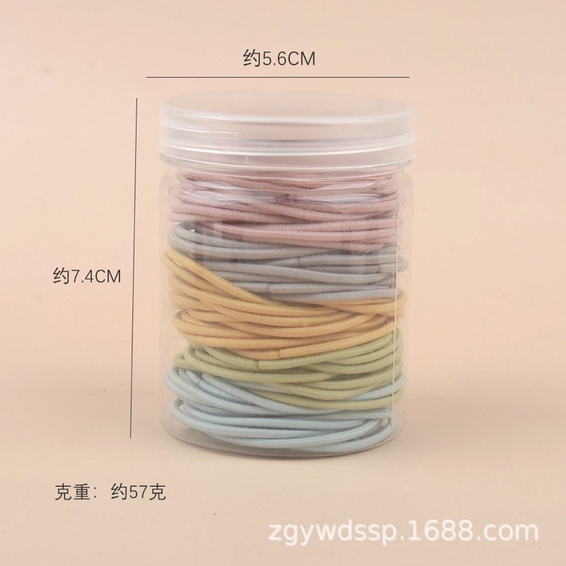 Hộp 100 dây buộc tóc đơn giản dành cho nữ