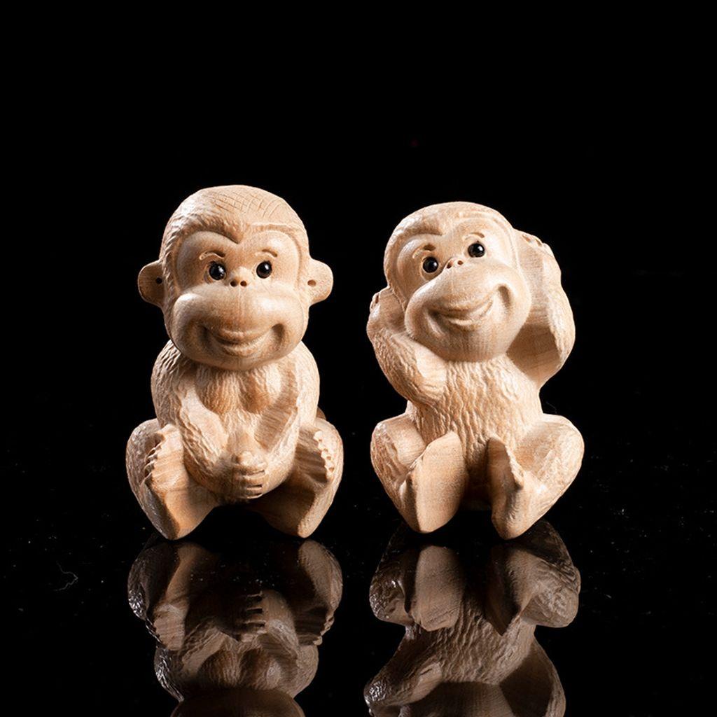 REBUY1 1 Bức Tượng Khỉ Bằng Gỗ Hiện Đại 4 Phong Cách