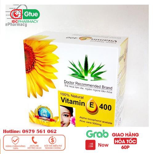 Viên uống Vitamin E 400 iu Giúp làm đẹp da - Hộp 100 viên bổ sung vtm E 400mg ngăn ngừa lão hóa, tốt cho sinh lý_[IDC]