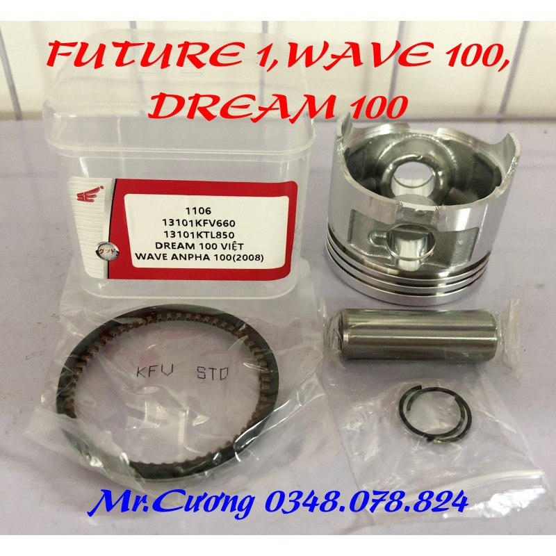 Bộ hơi (xi lanh - pistong - xéc măng) xe WAVE 100, DREAM 100, WAVE RS, WAVE ALPHA trước 2015