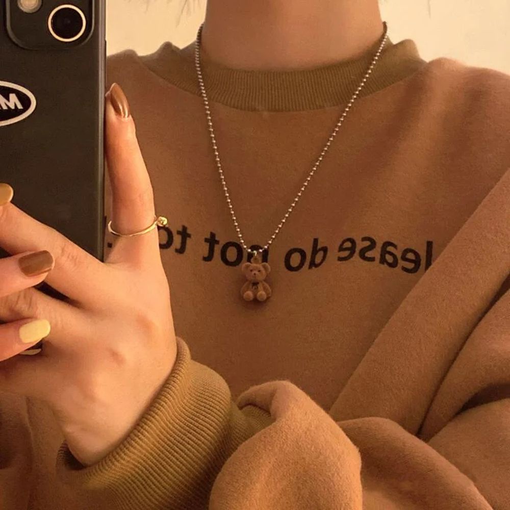 Vòng cổ Mặt Gấu Teddy Dễ Thương Phong Cách Hàn Quốc Cho Nữ