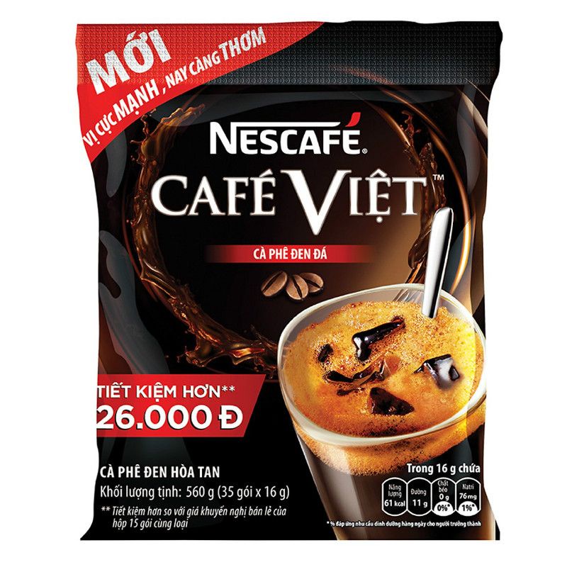 Cà Phê Đen Hòa Tan Nescafe Café Việt 560G (16G x 35 Gói)