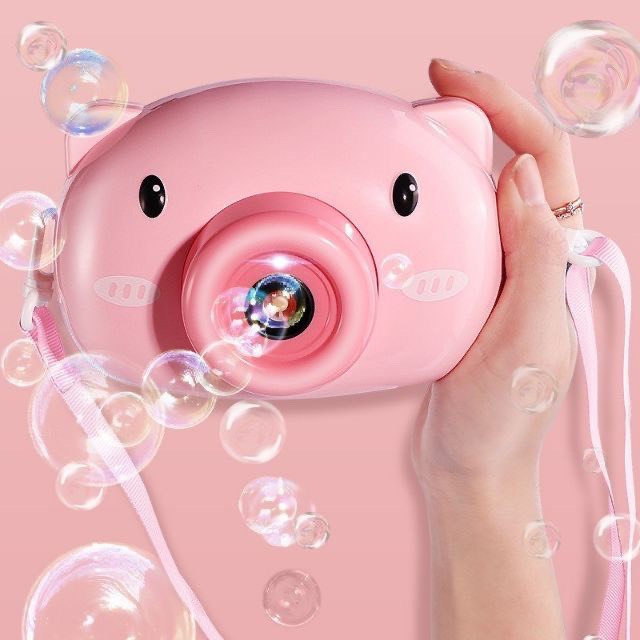 Máy chụp ảnh bắn bong bóng hình chú heo dễ thương
