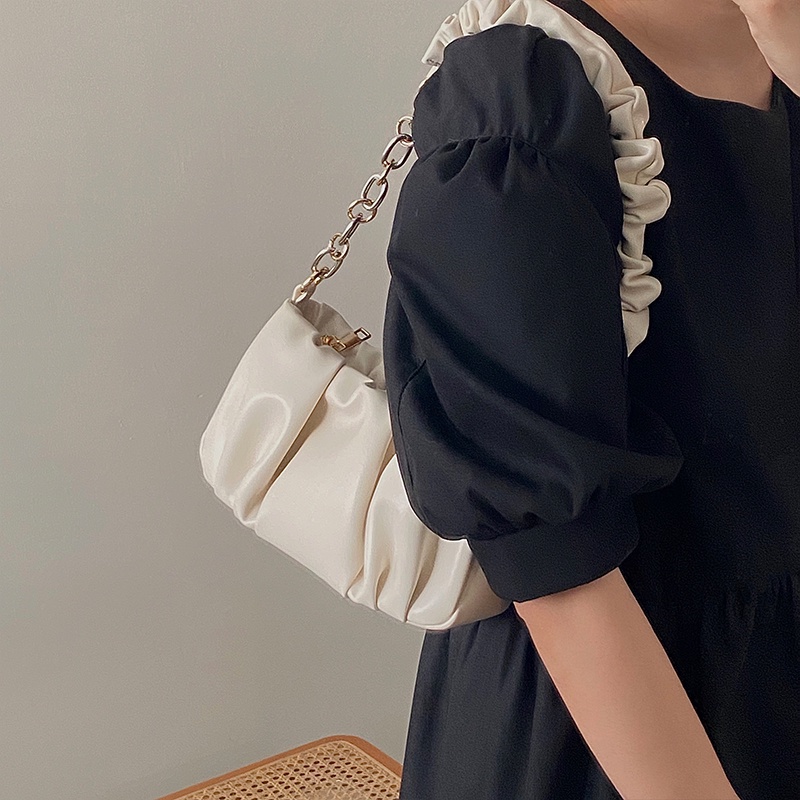 Túi xách 
IELGY dây xích bằng da mềm màu trơn đơn giản sành điệu thoải mái cho nữ