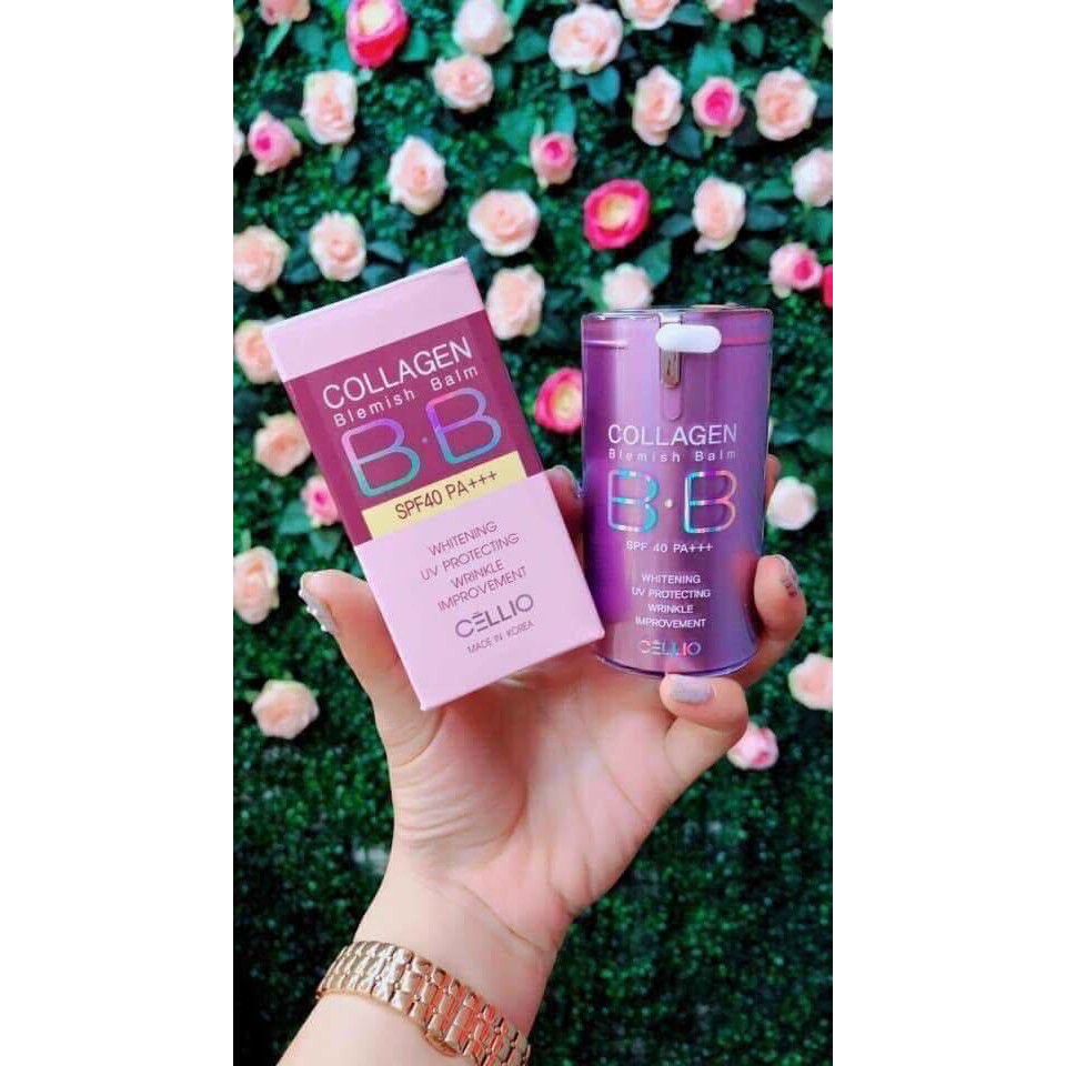 Kem nền trang điểm chống nắng BB Cream Collagen Cellio SPF 40 PA++Hàn Quốc giúp da trắng sáng mịn màng | BigBuy360 - bigbuy360.vn
