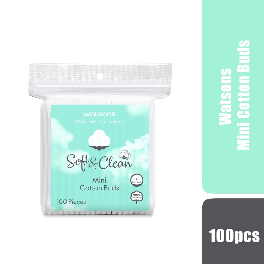 Bông Tăm Watsons Love My Softness Soft &amp; Clean Mini Cotton Buds 100 Cây