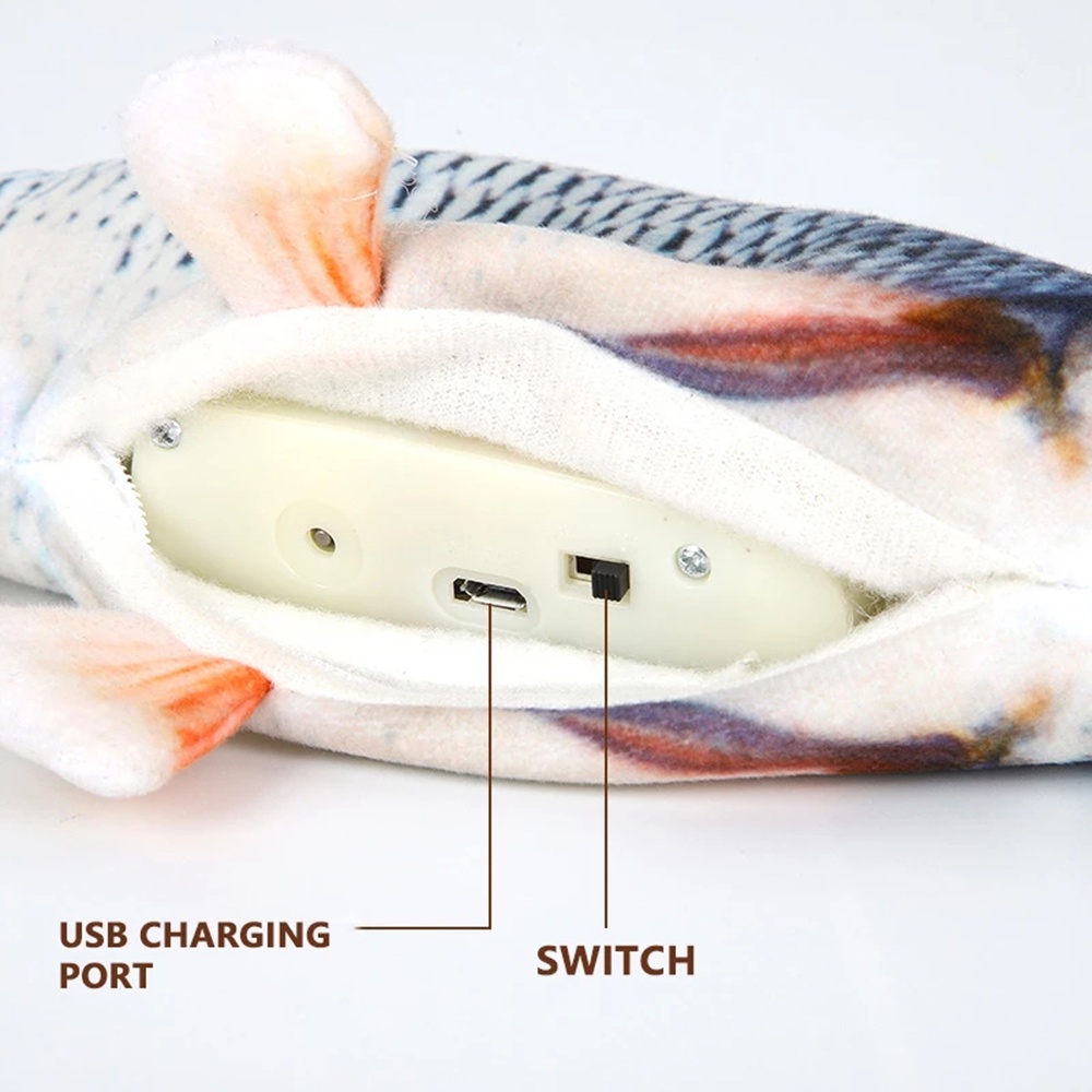 SABUY Đồ chơi điện mô phỏng con cá Đồ chơi sáng tạo USB có thể sạc lại cho mèo cưng Baby Kids Trẻ em