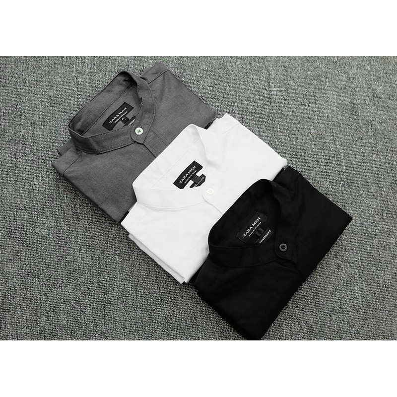 SƠ MI NAM CỔ TRỤ VẢI KATE LỤA ÍT NHĂN NHIỀU MÀU SẮC - STT002 | BigBuy360 - bigbuy360.vn