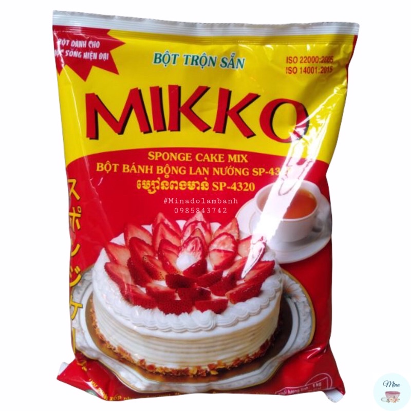 Bột trộn sẵn bánh bông lan Mikko 1kg