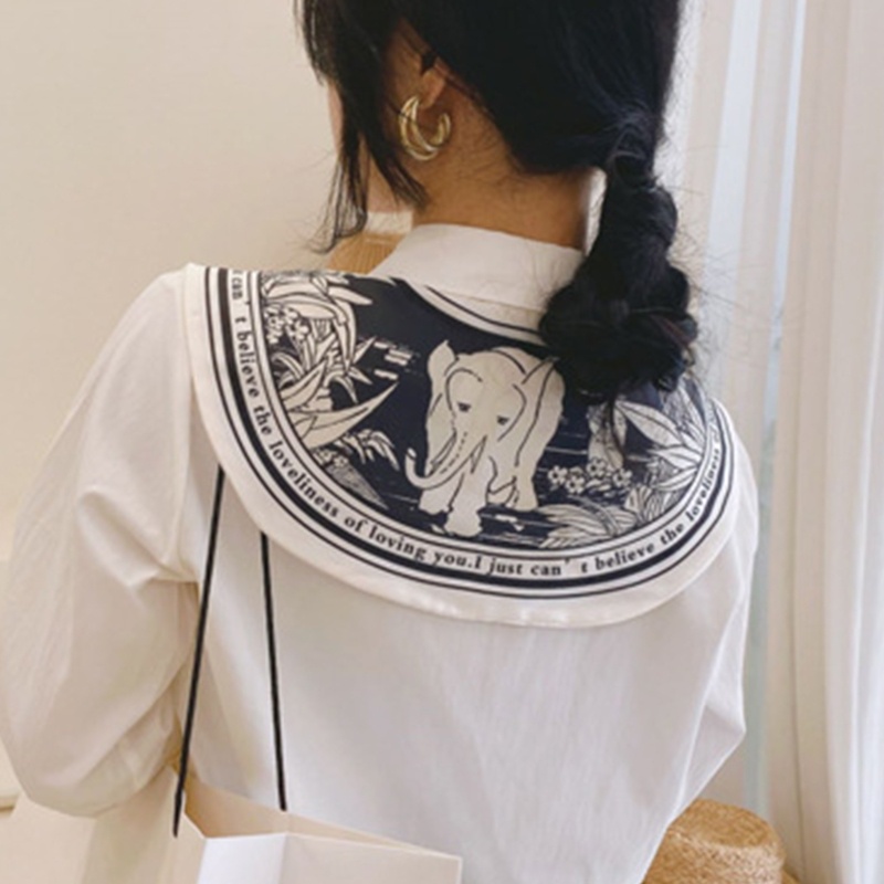 Khăn Choàng Lụa Satin In Họa Tiết Hình Tam Giác