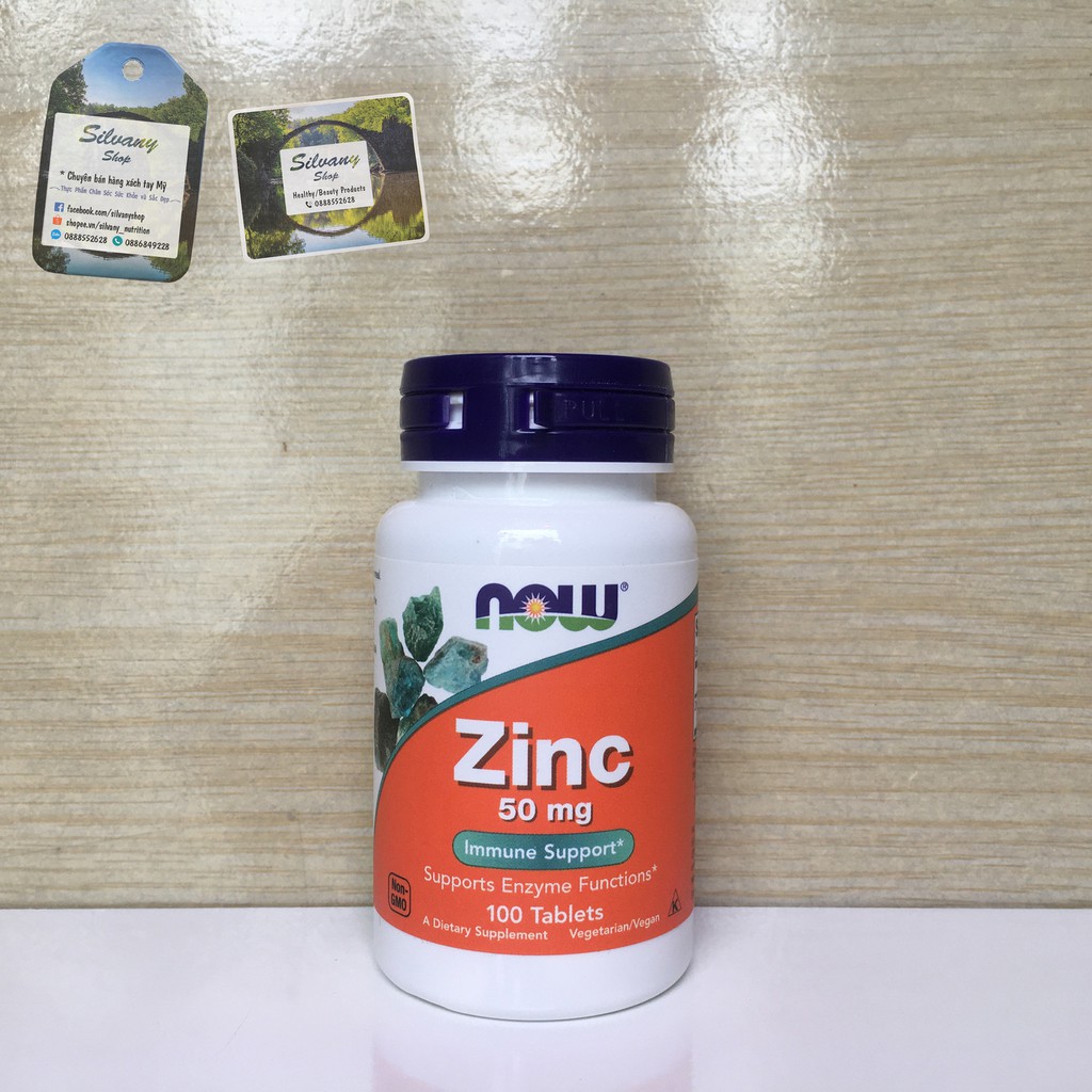 Zinc 50mg Now Foods - 8mg Kẽm Nguyên Tố Mỗi Ngày
