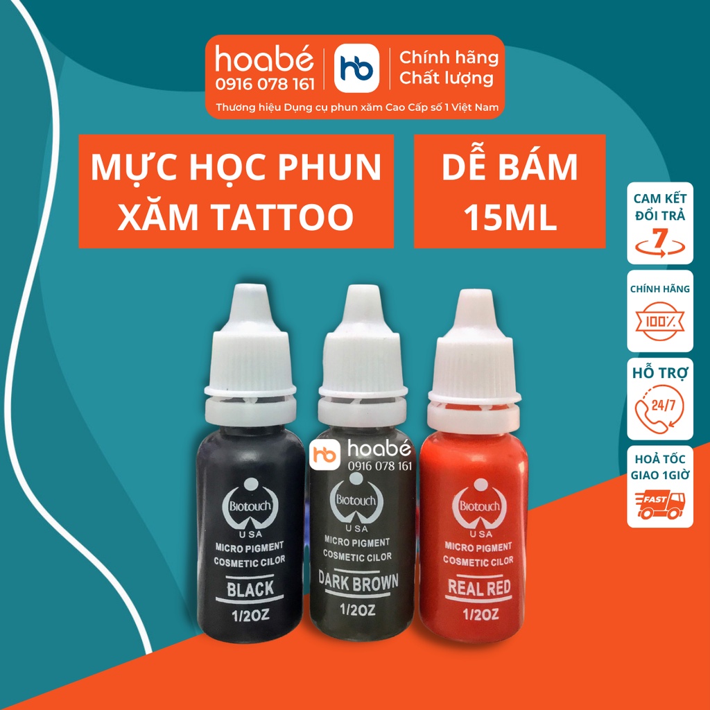 Mực Học Phun Xăm Mày Môi Tattoo Xăm Hình Trên Da Giả DCPX HOA BÉ 2022