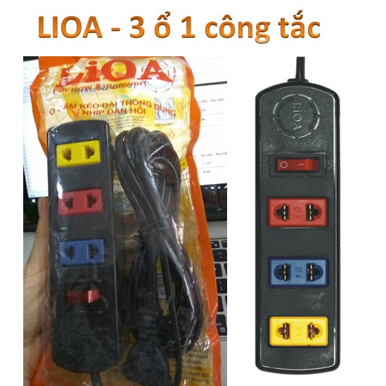 ổ cắm kéo dài LIOA loại phổ thông 1000W (nhiều mẫu)