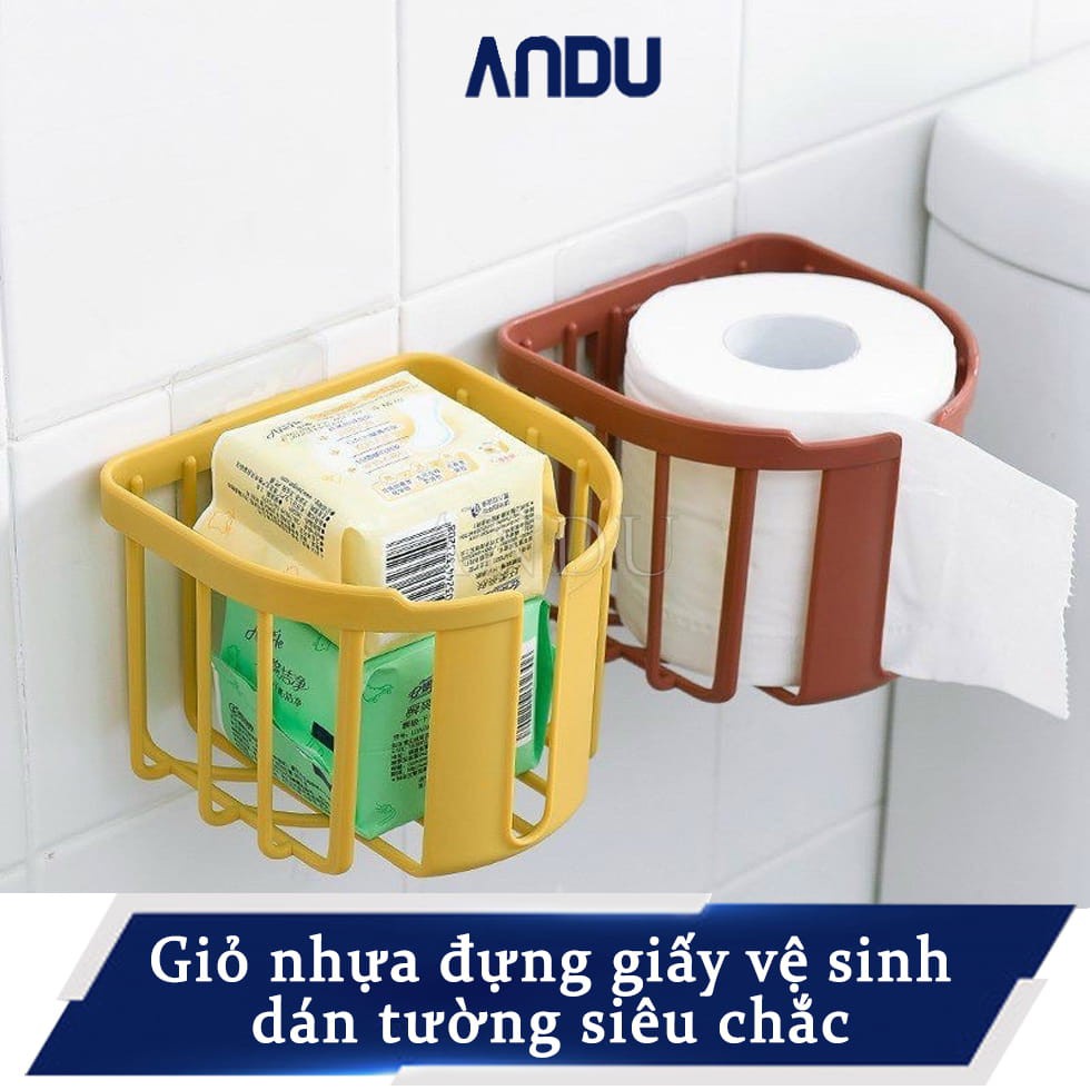 Giỏ Nhựa Dán Tường Đựng Giấy Vệ Sinh Giỏ Đựng Đồ Trong Phòng Tắm
