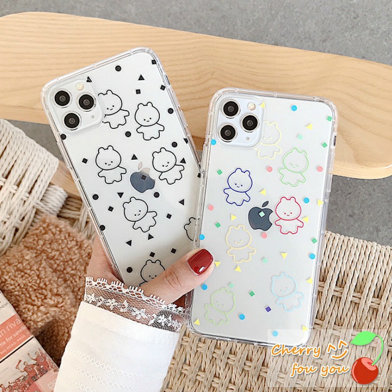 { Nhập mã SPE73886 Hoàn 10.000 xu}Ốp Điện Thoại Iphone Họa Tiết Gấu dễ thương