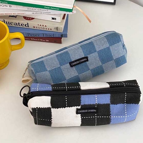 Túi Đựng Bút / Cọ Trang Điểm Bằng Vải Canvas Có Khóa Kéo Tiện Dụng