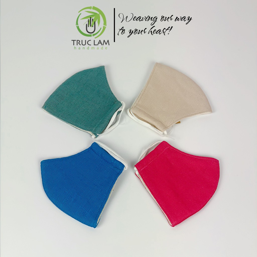 Khẩu Trang Cho Bé Vải Linen Sạch Có Ba Lớp Kháng Khuẩn Trúc Lâm Handmade