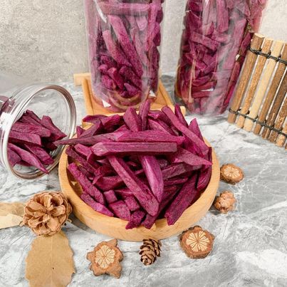 Khoai lang tím cọng sấy giòn xuất khẩu - giá sỉ 100g / 250g / 500g