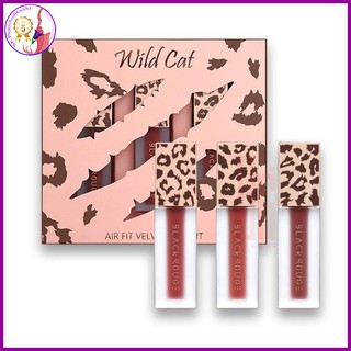 Set 3 son kem lì black rouge wild cat air fit velvet mini kit