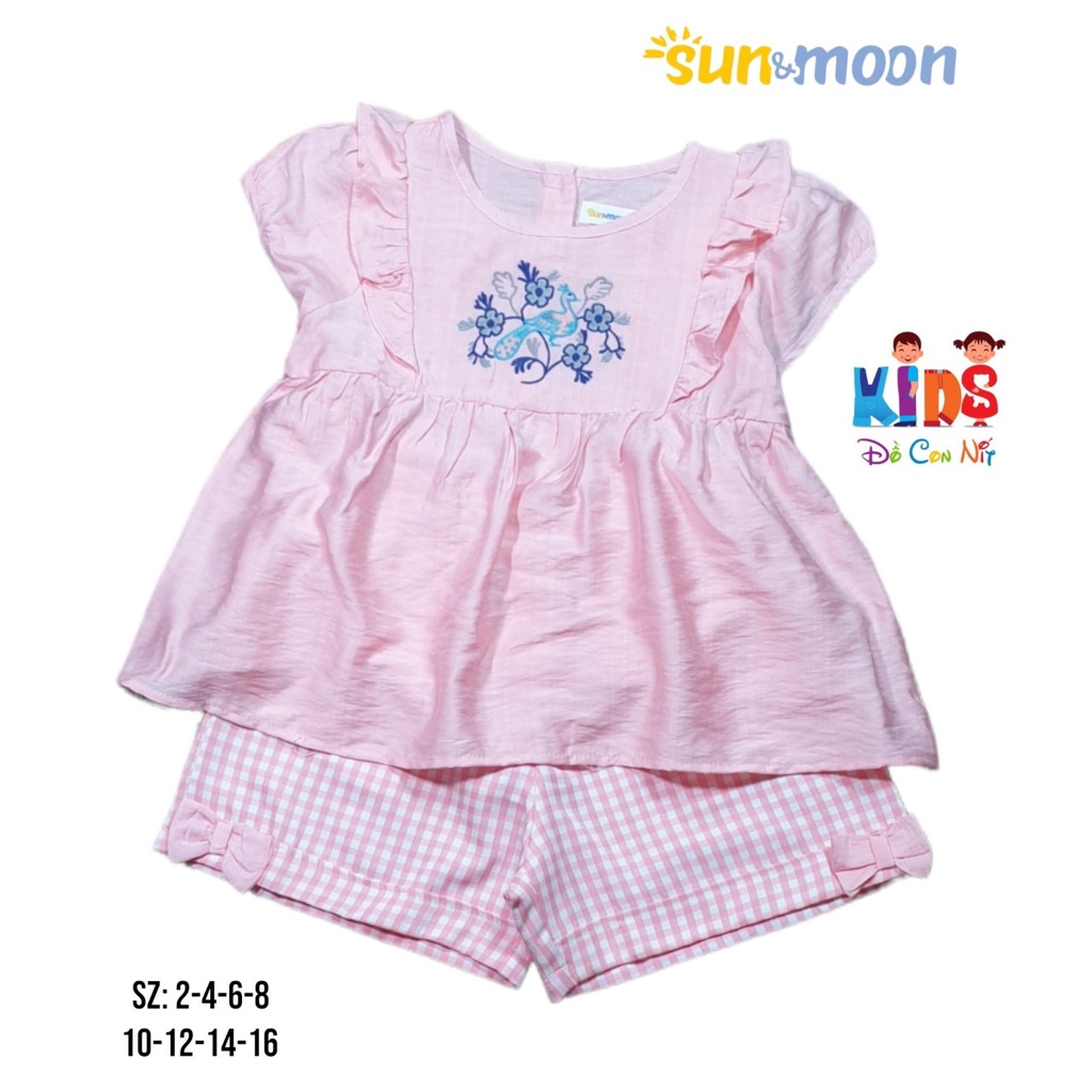 Bộ tơ thiết kế thêu hoa cho bé gái - Đồ bộ trẻ em
