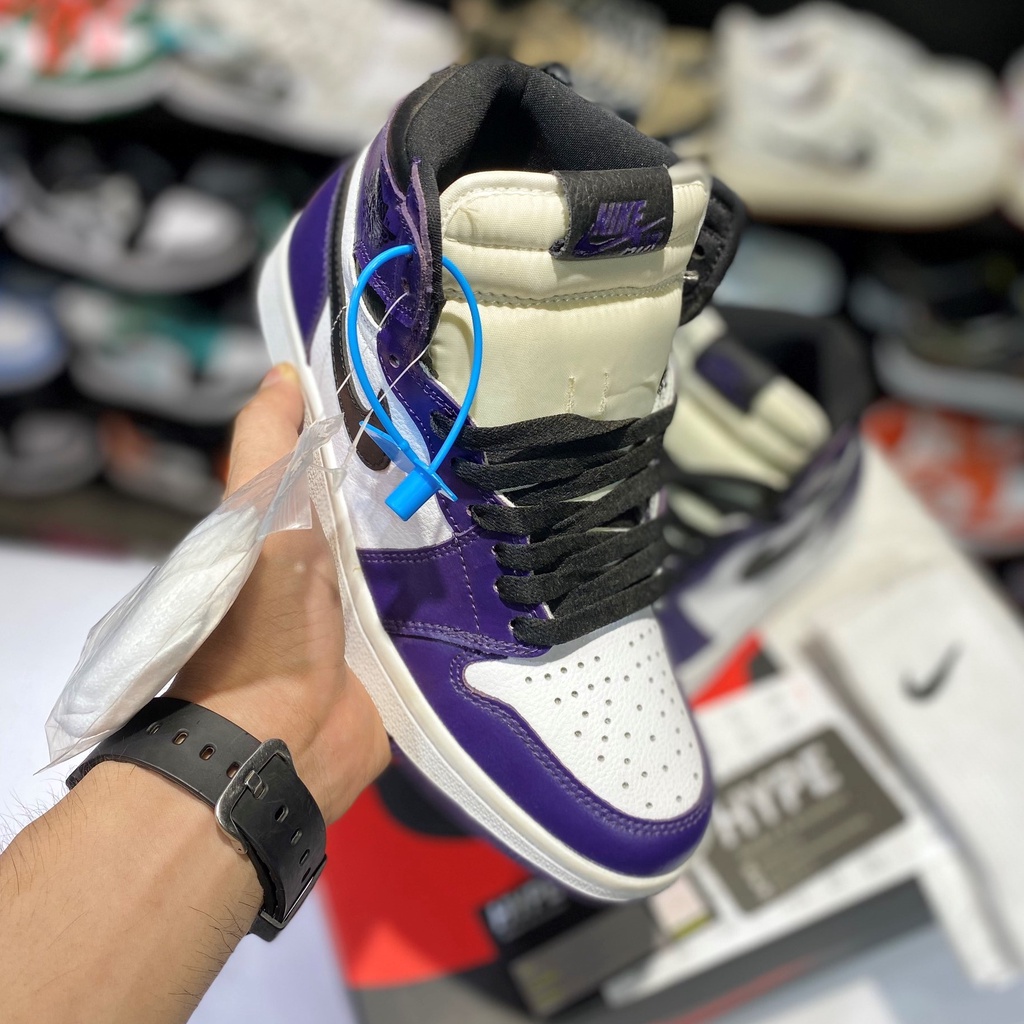 [ Hype Sneaker ] Giày sneaker cổ cao Jordan 1 Retro High Court Purple White | Phiên bản high Quality .