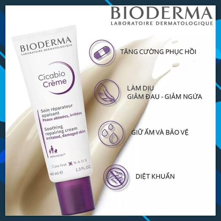 [Hàng Auth]Kem dưỡng phục hồi da Bioderma Cicabio Creme 40ml gibe store