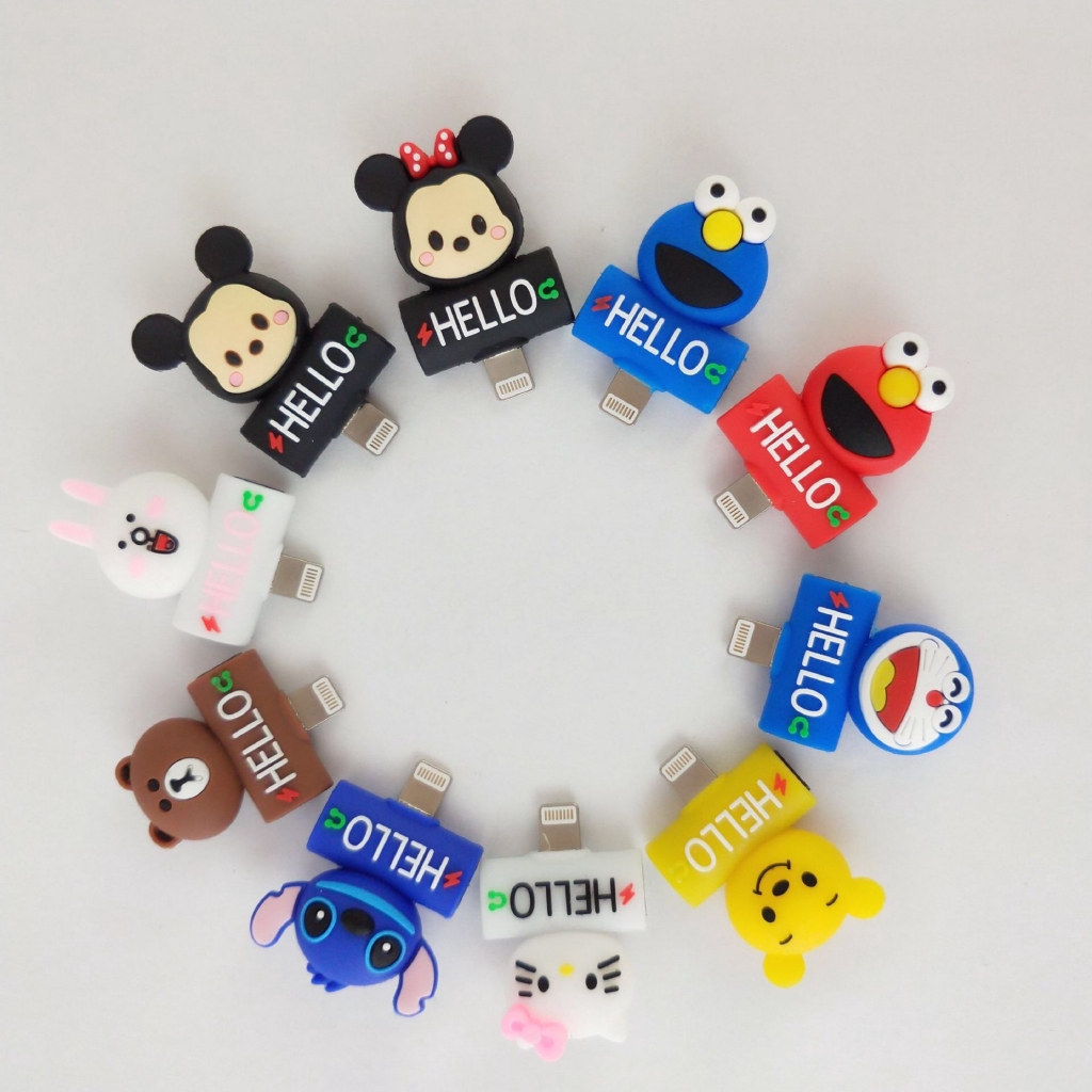 Cổng sạc lightning họa tiết hoạt hình chuyên dụng cho iphone 7 8 Plus X XS Max XR