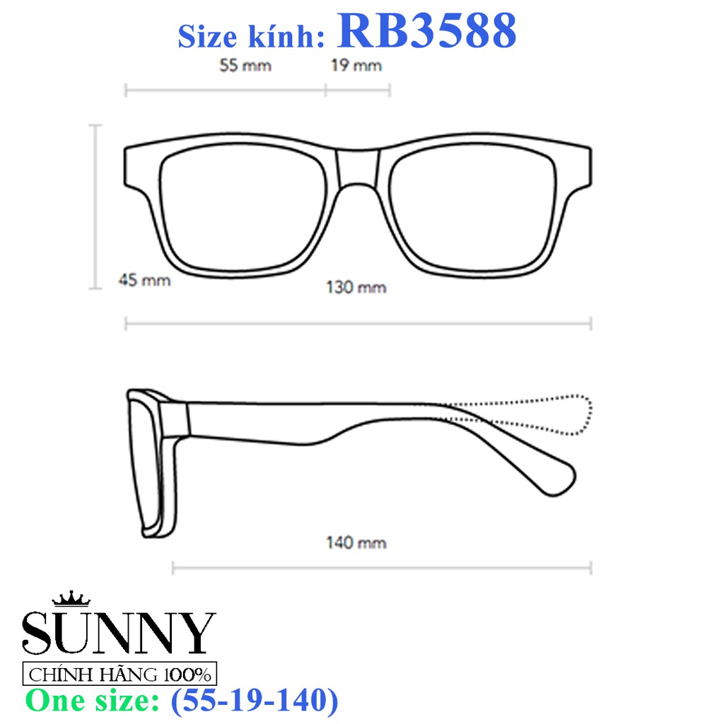 RB3588 9146-1 - kính mát Rayban chính hãng, bảo hành toàn quốc, có kèm tem chống hàng giả của bộ công an