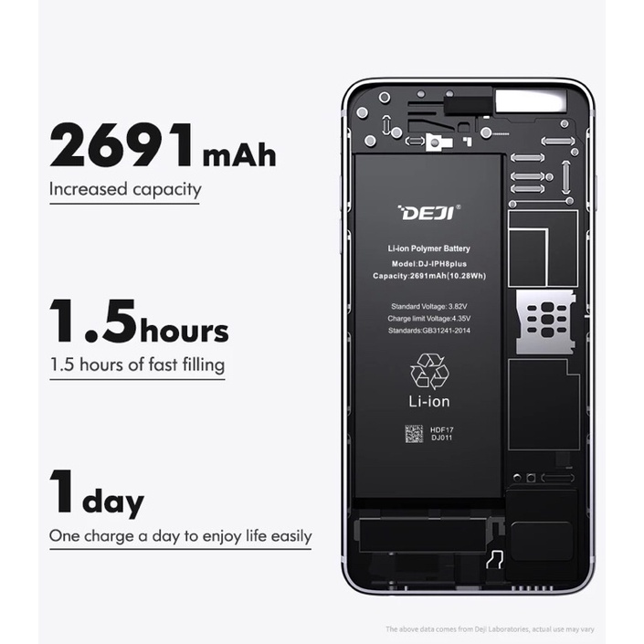 [Giá Đại Lý] Pin Deji 8 Plus Chuẩn 2691mA Chính Hãng Bảo Hành 12 Tháng